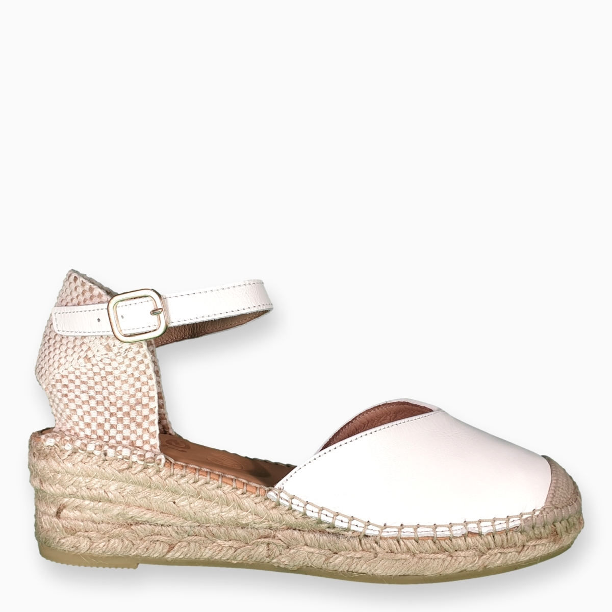 Mujer Cuñas Candela Napa blanca derecha